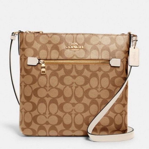 Coach C1554 Rowan File Bag - Khaki - Chalk - Signature Canvas - Picture 1 of 3